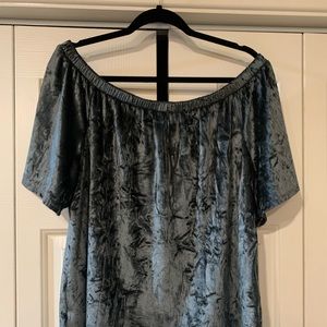 Off the shoulder velvet top